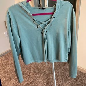 Express Cropped Hoodie Pullover